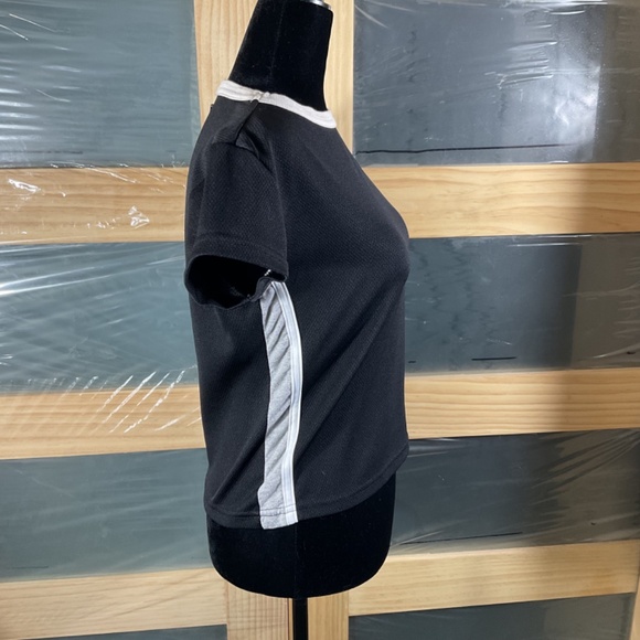 Bum Equipment Black Short Sleeved Shirt With A White & Grey Side Stripe/Vintage - Picture 6 of 7